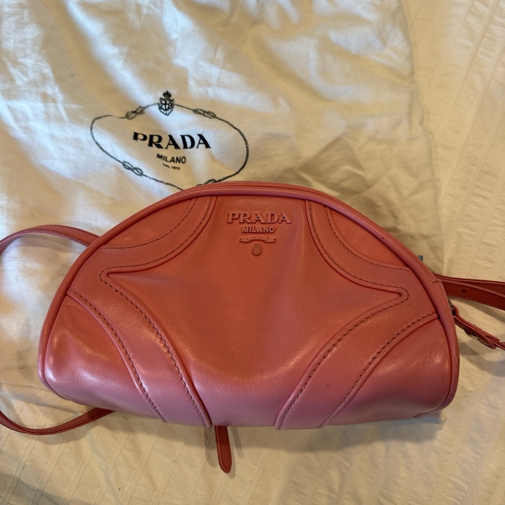 Prada Pink Leather Shoulder Bag